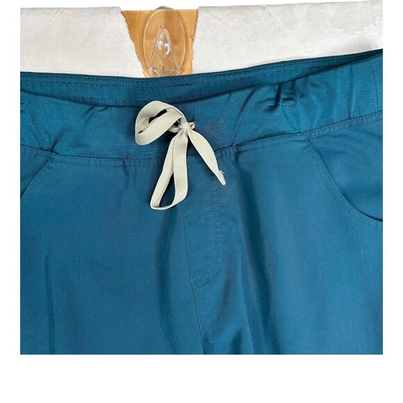Figs Pants Womens Large Tall Teal Technical Collection Scrub Drawstring Pockets - Picture 3 of 10